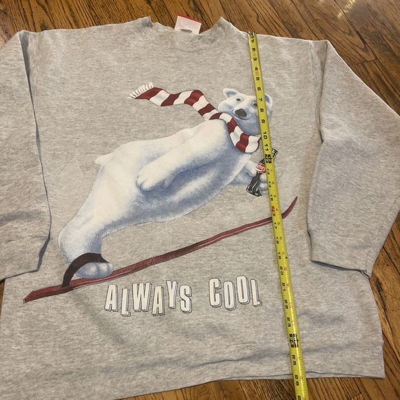 Vintage Coca Cola Polar Bear Crewneck Sweatshirt Mens M Womens XL - Picture 2 of 9